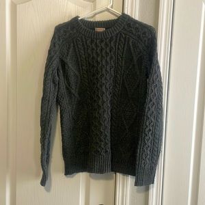 Barely worn charcoal gray cableknit sweater. Size XS
